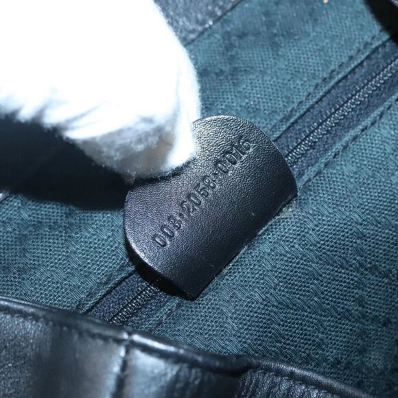 GUCCI Bamboo Backpack Leather Black Gold main image 15